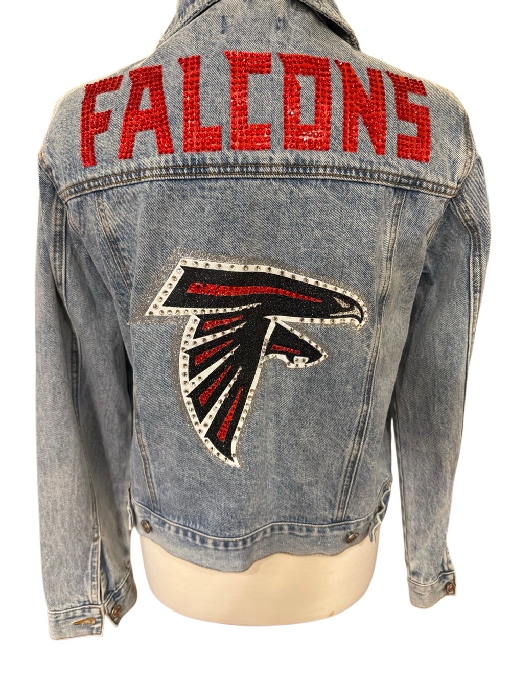 Atlanta Falcons NFL Football Forever 21 Denim Jean Jacket Size M - Picture 5 of 15